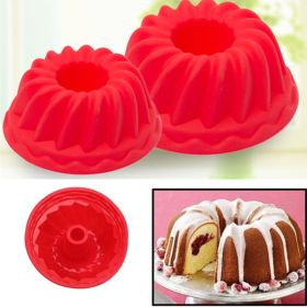 2Pcs Spiral Ring Cooking Silicone Mold Bakeware Kitchen Bread Cake Decorate Tool