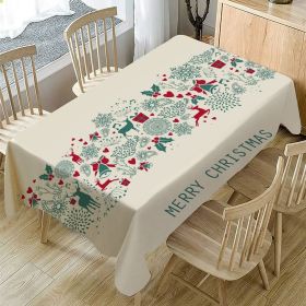 Colorful Christmas Department Print Cotton And Linen Restaurant Tablecloth