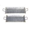 Decorative Metal Galvanized Trays - Set Of 2