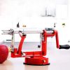 New 3-in-1 Stainless Steel Hand-cranking Apple Peeler Slicer Peeler Red