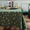 Christmas Gold Stamping Wind Chimes Print Cotton And Linen Tablecloth