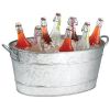 Galvanized Beverage Tub With Handles; Gray